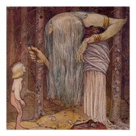 “Trollenkruid” Aquarel van John Bauer Perfect Poster