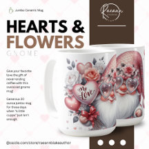 Trollenmok met harten en bloemen Jumbo Beker