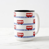 Trolley 15 oz tweekleurige koffiemok (Voorkant rechts)