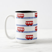 Trolley 15 oz tweekleurige koffiemok (Links)