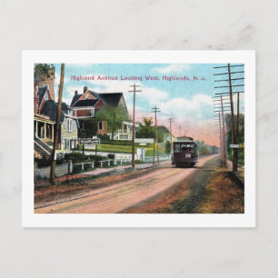 Trolley, Highland Ave., Atlantic Highlands, NJ Briefkaart