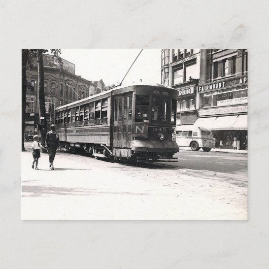 Trolley in het Briefkaart Wilkes-Barre (Voorkant)