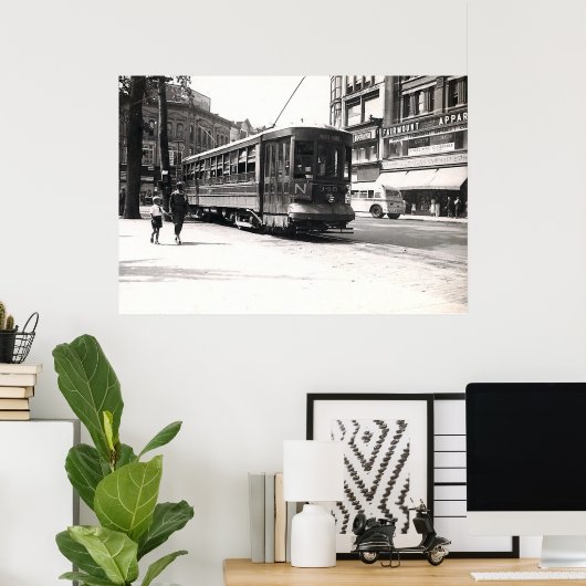 Trolley in het Poster Wilkes-Barre (Thuiskantoor)