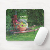 Trolley met bloemen muismat (Met muis)