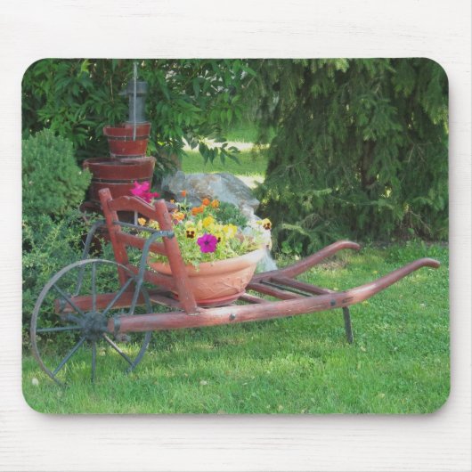 Trolley met bloemen muismat (Voorkant)