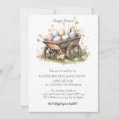 trolley met eieren en eierjacht Uitnodiging (Voorkant)