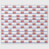 Trolley op sporen cadeaupapier (Vlak)