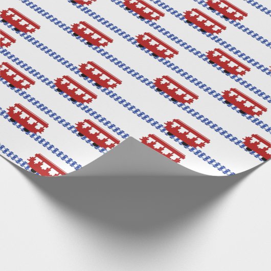 Trolley op sporen cadeaupapier (Hoek)