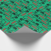 Trolley probleem - groene achtergrond cadeaupapier (Hoek)