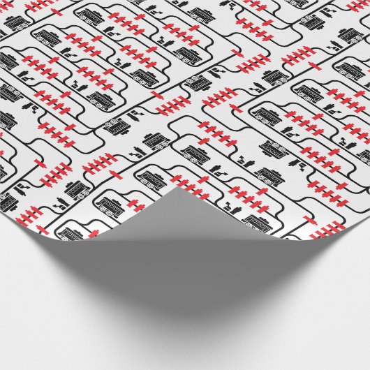 Trolley probleem - witte achtergrond cadeaupapier (Hoek)