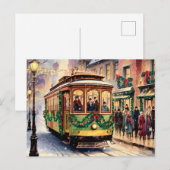 Trolley Ride op een Snowy Road Briefkaart (Voorkant / Achterkant)
