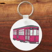 Trolley Trolleybus Streetcar Tram Trolleycar Sleutelhanger (Voorkant)