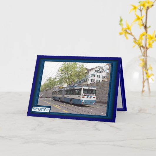 trolleybus uit Luzern Kaart (Gele Bloem)