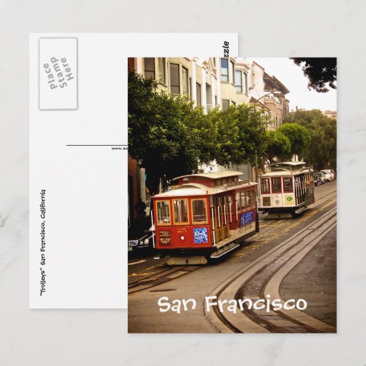 Trolleys San Francisco Postcard Briefkaart (Voorkant / Achterkant)