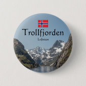 Trollfjord Lofoten Ronde Button 5,7 Cm (Voorkant)
