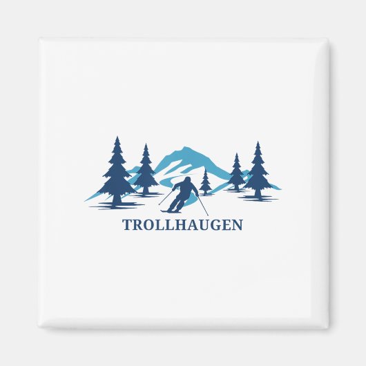 Trollhaugen Wisconsin Ski Resort Skiën Skier _1 Magneet (Voorkant)