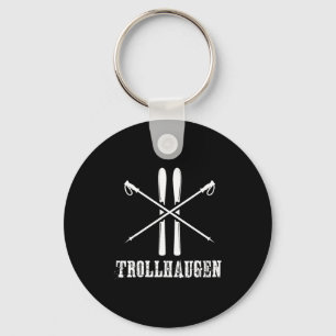 Trollhaugen wisconsin ski skiër skiet rustiek sleutelhanger