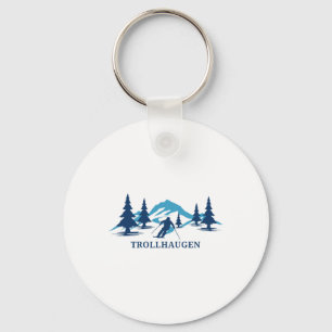 Trollhaugen Wisconsin Skioord Skilopen Skiër Sleutelhanger