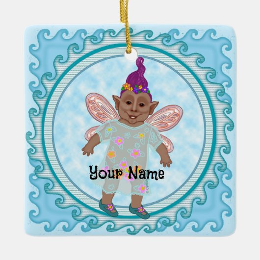 Trollie feeënornament keramisch ornament (Voorkant)