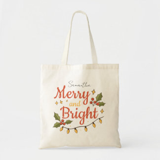 Trollige moderne kersttas tote bag