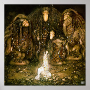 Trolls, 1915 door John Bauer Poster