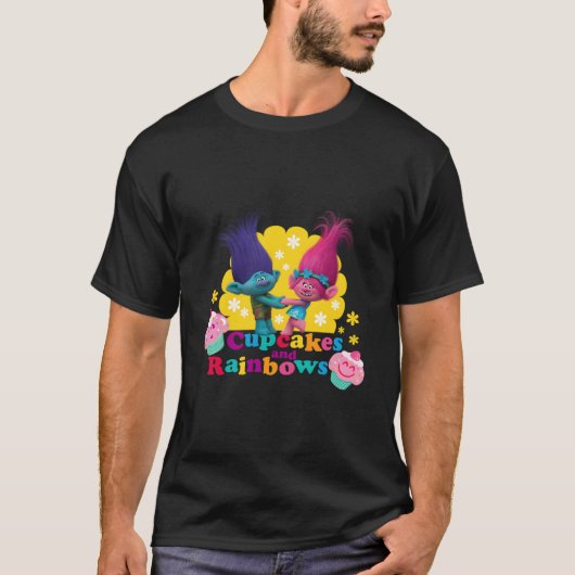 Trolls Branch En Poppy Cupcakes T-shirt (Voorkant)