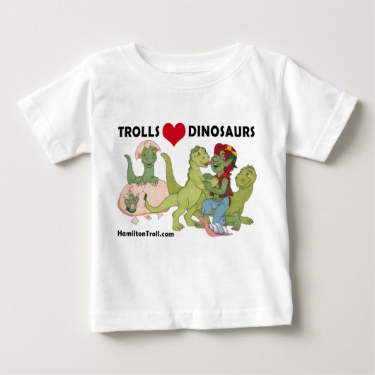 Trolls Love Dinosaurs Baby T-Shirt (Voorkant)