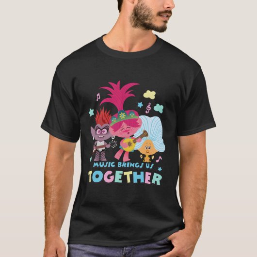 Trolls World Tour Music brengt ons bij elkaar T-shirt (Voorkant)