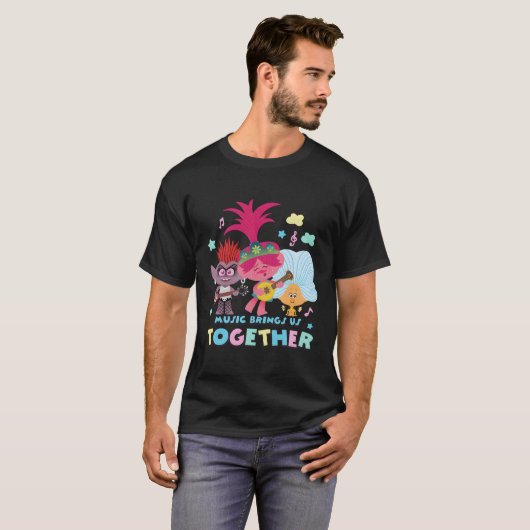 Trolls World Tour Music brengt ons bij elkaar T-shirt (Voorkant volledig)