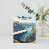 Trolltunga Noorwegen Briefkaart (Staand voorkant)