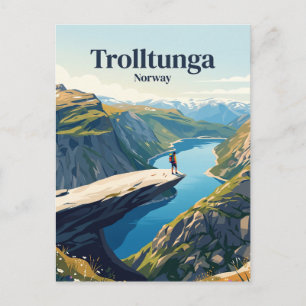 Trolltunga Noorwegen Briefkaart