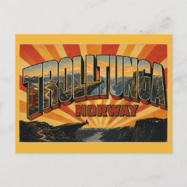 Trolltunga Noorwegen Rotsformatie Vintage Kunst Briefkaart