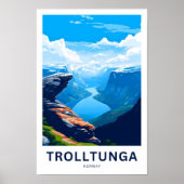 Trolltunga Norway Travel Print (Voorkant)