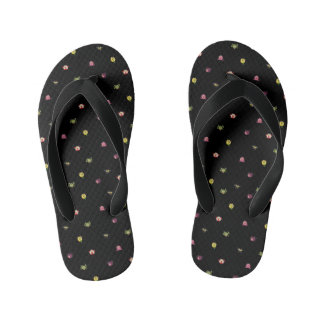 trolpatroon zwart kinder teenslippers