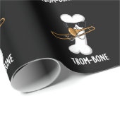 Trom-bone Funny Music Trombone Pun Dark BG Cadeaupapier (Rol Hoek)