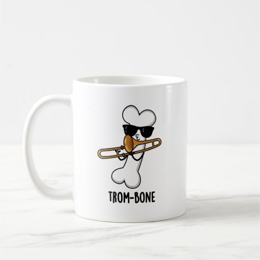 Trom-bone Funny Music Trombone Pun Koffiemok (Links)