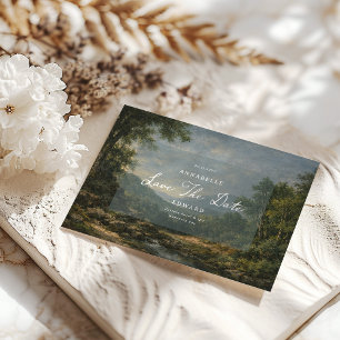 Tromantische vintage wandtapijt blauwe Trouwdetail Save The Date