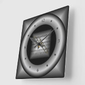 Trombone ~ 3-D Sheet Music ~ Pillow Silver/Black ~ Vierkante Klok (Hoek)