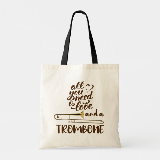 Trombone alles wat je nodig hebt is Love Tote Bag (Achterkant)
