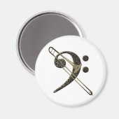 Trombone Bass Clef Music Instrument Magneet (Voorkant / Achterkant)