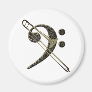 Trombone Bass Clef Music Instrument Magneet