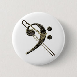 Trombone Bass Clef Music Instrument Ronde Button 5,7 Cm