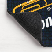 Trombone Bonehead Witte Tekst Muismat (Hoek)