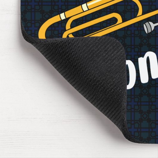 Trombone Bonehead Witte Tekst Muismat (Hoek)