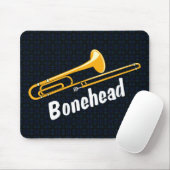 Trombone Bonehead Witte Tekst Muismat (Met muis)