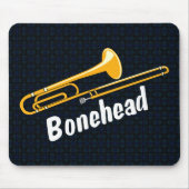 Trombone Bonehead Witte Tekst Muismat (Voorkant)