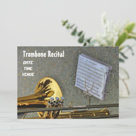 Trombone brass instrument Overweging Kaart (Staand voorkant)