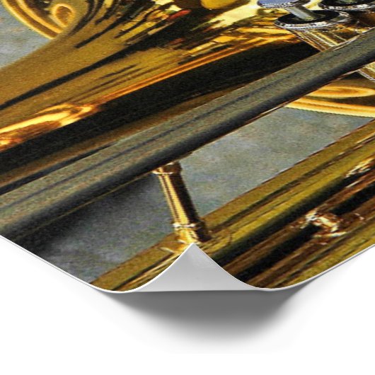 Trombone brass muziekinstrument poster (Hoek)