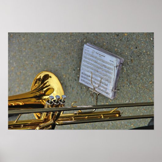 Trombone brass muziekinstrument poster (Voorkant)