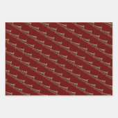 Trombone Brass Muzikaal Ontwerp Inpakpapier Vel (Voorkant)